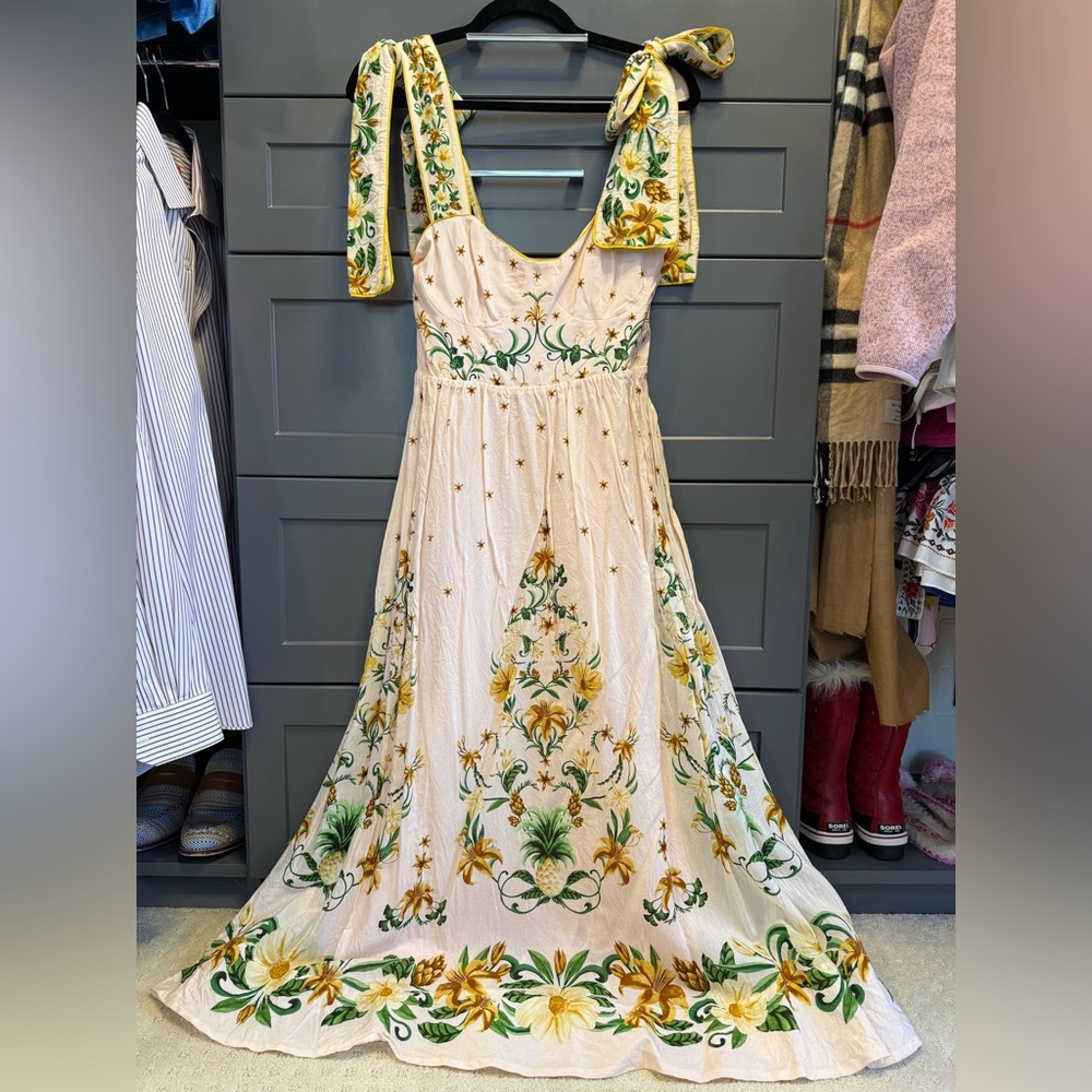 FARM Rio Pink and Yellow Floral Maxi Dress, size S - Picture 6 of 12